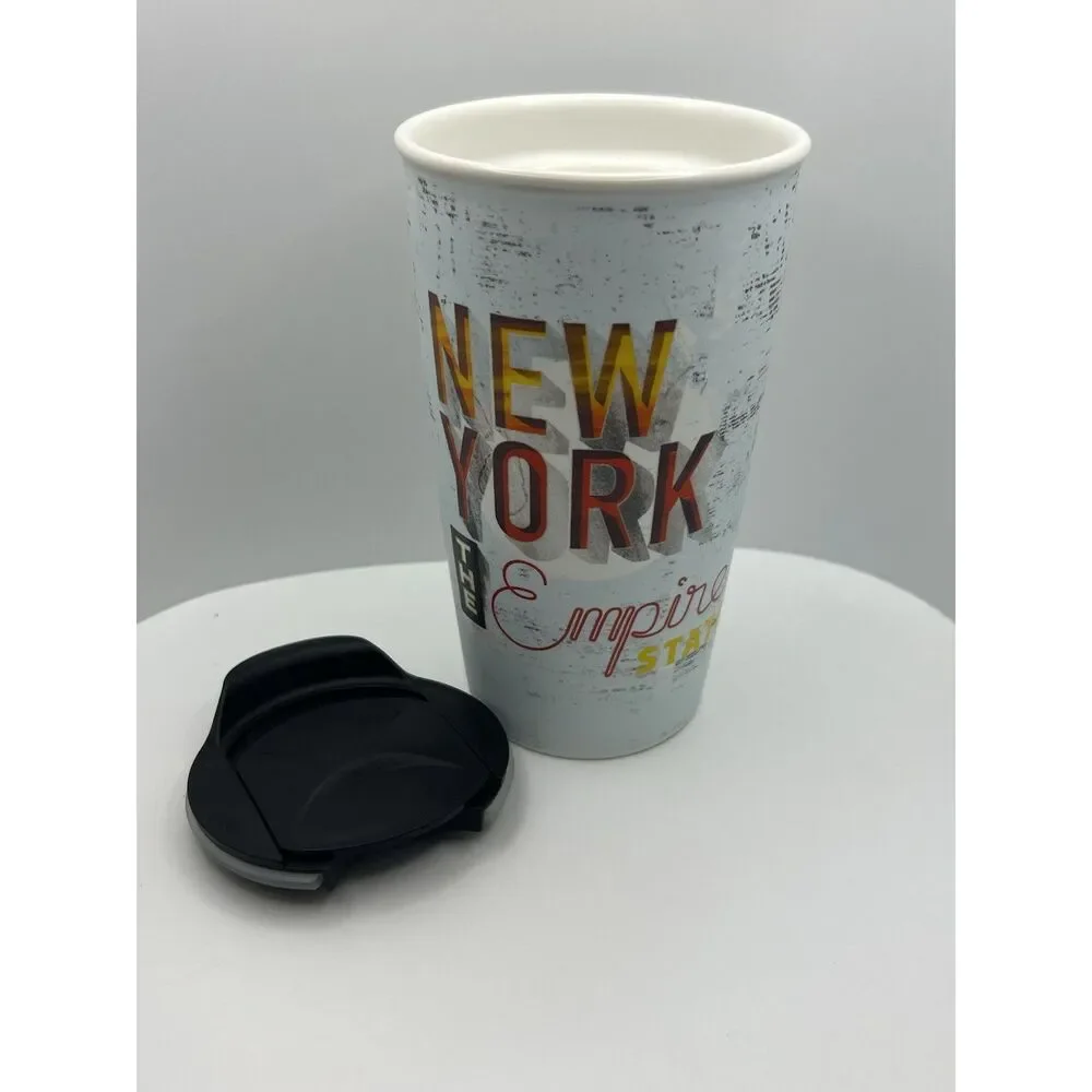 Starbucks New York The Empire State Ltd Edition Travel Tumbler Ceramic Mug W Lid